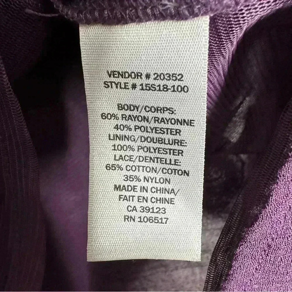 Northern  Reflections Blouse Lace Flowy Purple Size Large - Picture 10 of 16